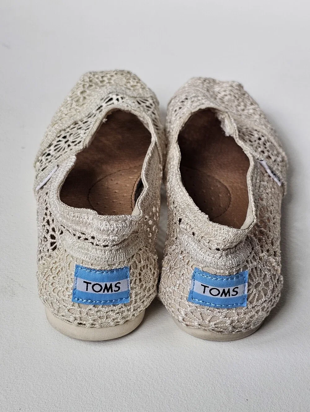 TOMS Alpargata Natural Moroccan Crochet Slip-On Flats Ivory Women's Size 6 - Picture 5 of 11